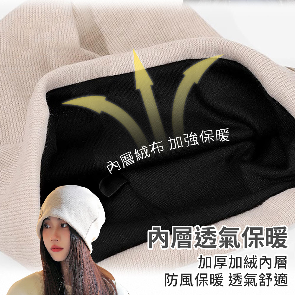 加絨保暖防風堆堆帽