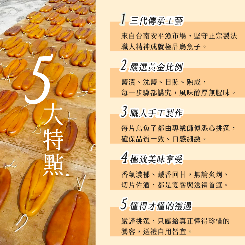 【錢家】野生烏魚子提盒款禮盒(5兩一片+3.5兩一口烏一袋)