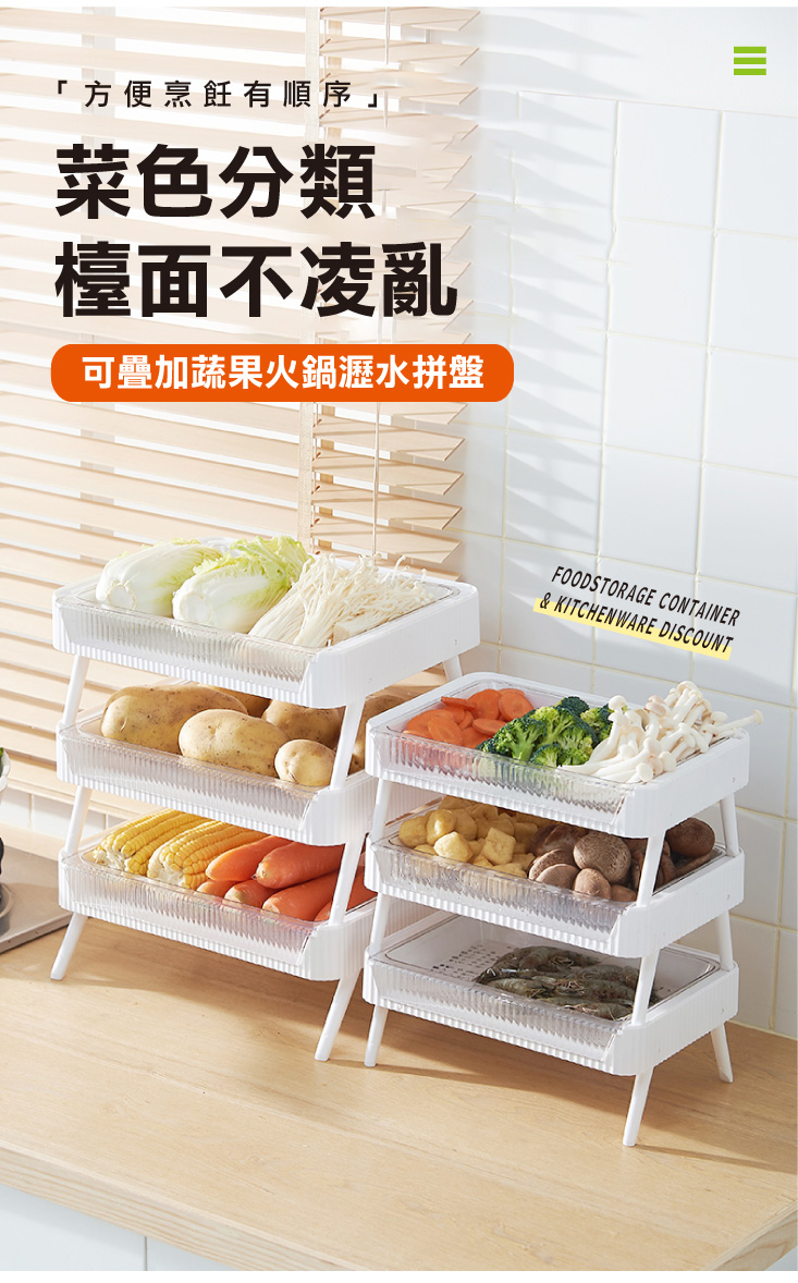 【ANDYMAY2】可疊加蔬果火鍋瀝水拼盤(AM-Q309)