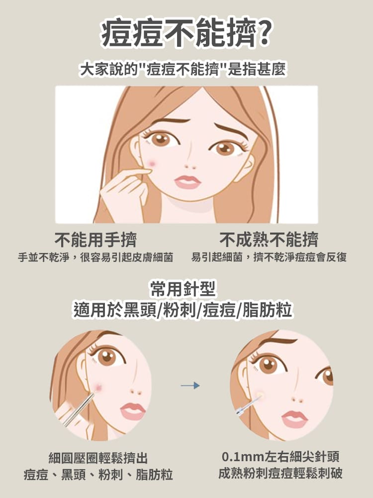 不銹鋼粉刺清潔套組(8針+3夾)