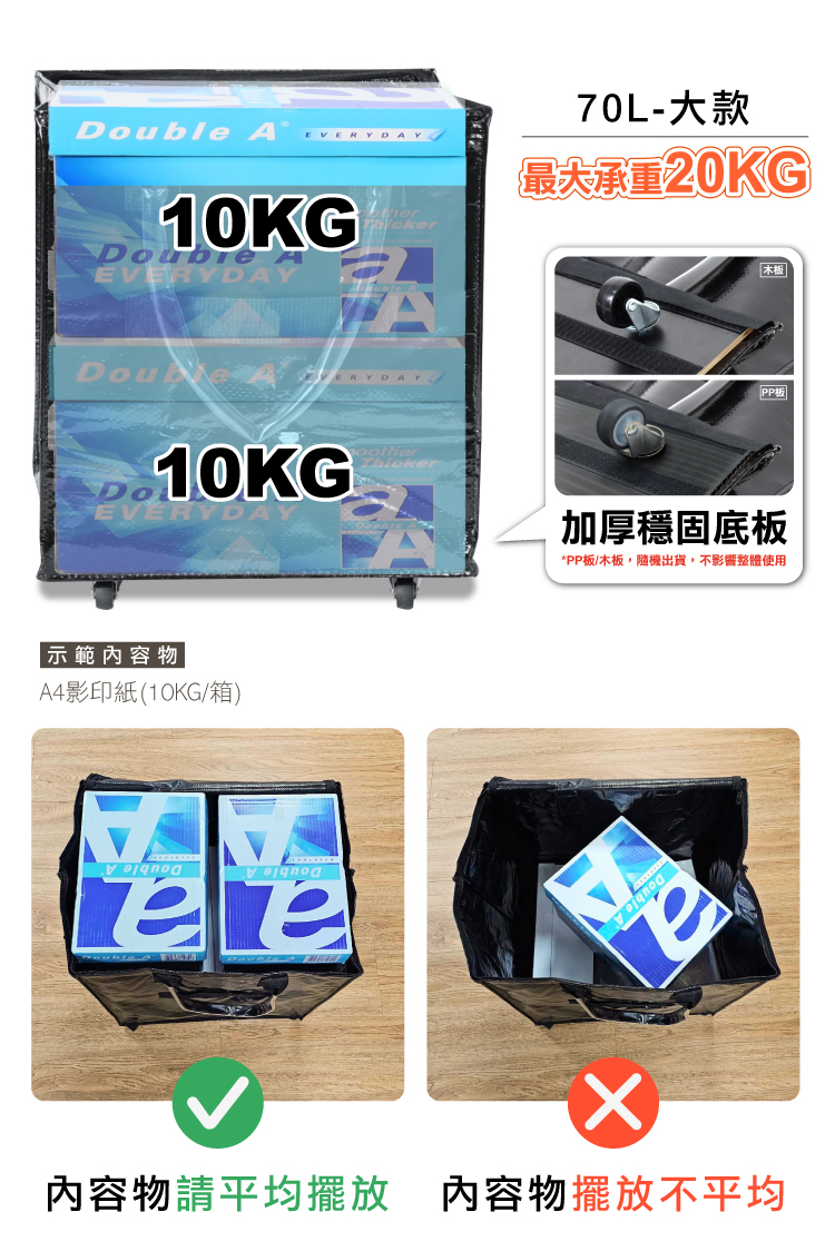 【ANDYMAY2】丹麥附輪超大容量手提防水折疊購物車(OH-Q329)