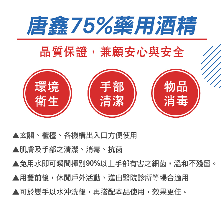 【唐鑫】75%藥用酒精4L(桶)