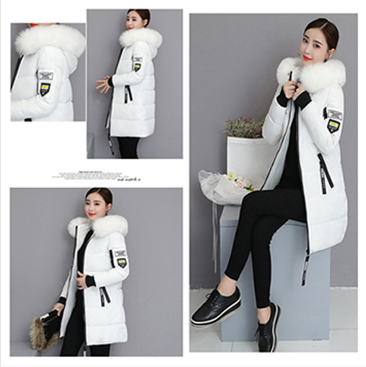 冬季毛領修身長版連帽外套