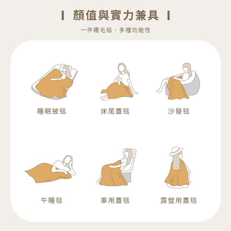 針織風法蘭絨Ｘ羊羔絨 雙層厚暖毯 251127