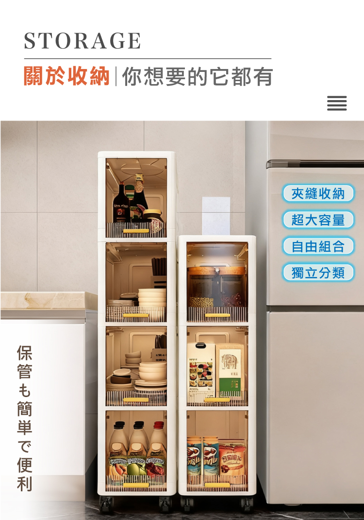 【ANDYMAY2】四季夾縫收納櫃(OH-R206)