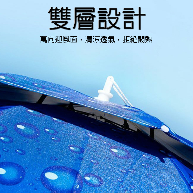 戶外雙層傘帽 - 晴天雨天兩用 200+抗UV 傘帽 遮陽帽 帽傘 漁夫帽 陽傘