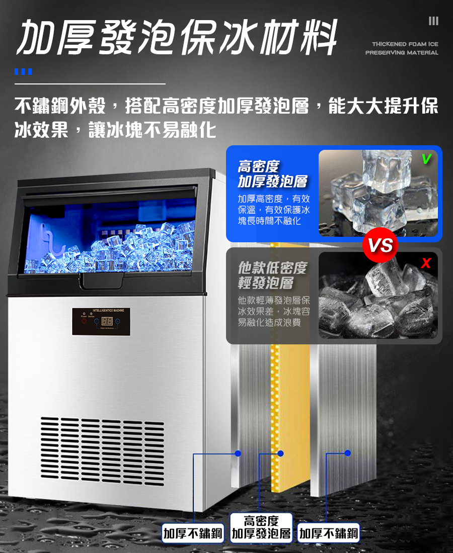 日產100KG 55冰格 智能製冰機 9-12分鐘快速出冰 110V 商用製冰機 製冰 製冰機 大型製冰機