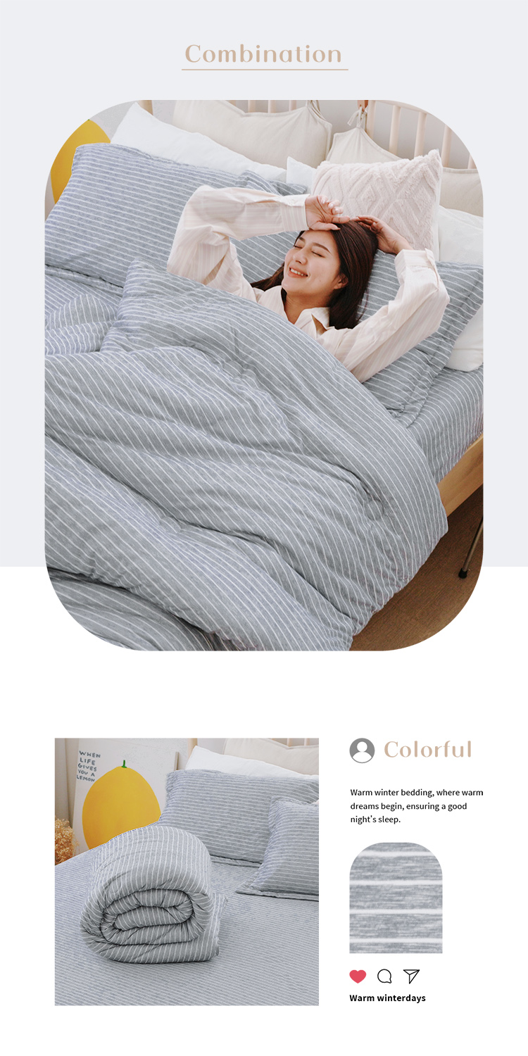 韓系針織絲滑全鋪棉床包保暖被組