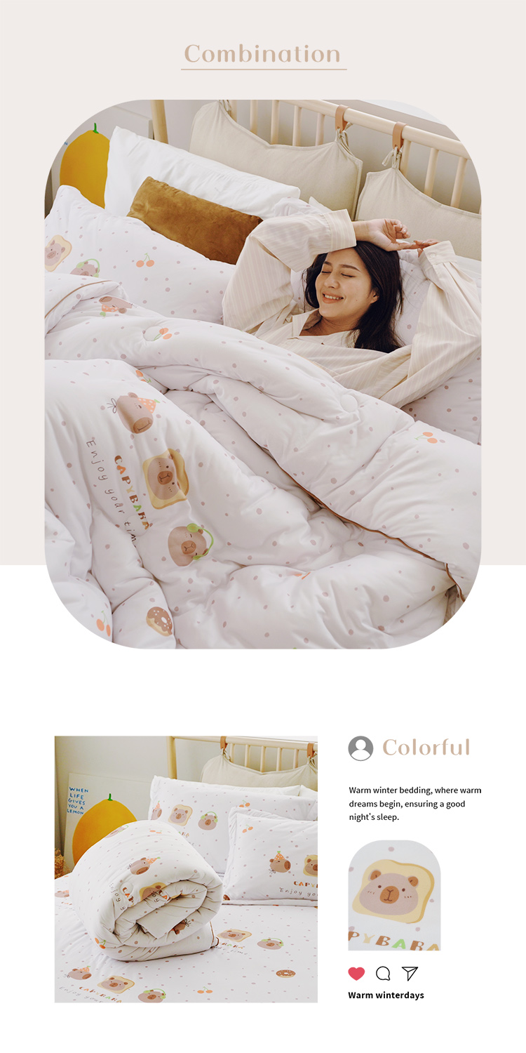 韓系針織絲滑全鋪棉床包保暖被組