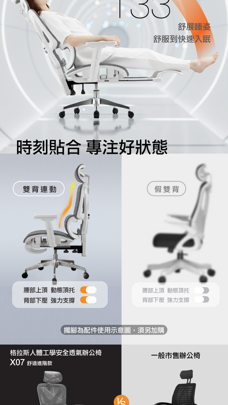 【ANDYMAY2】格拉斯人體工學安全透氣辦公椅-X07舒適進階款(OH-K227)