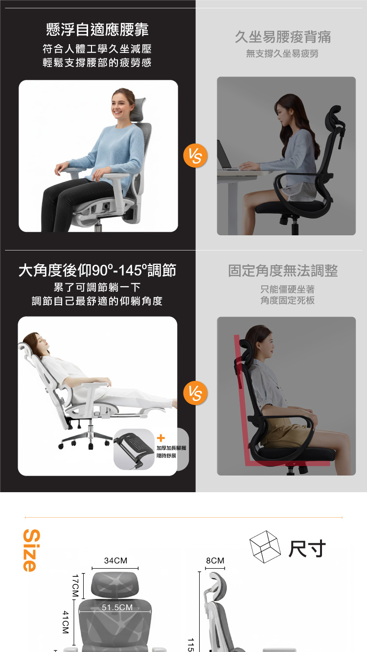 【ANDYMAY2】格拉斯人體工學安全透氣辦公椅-X07舒適進階款(OH-K227)