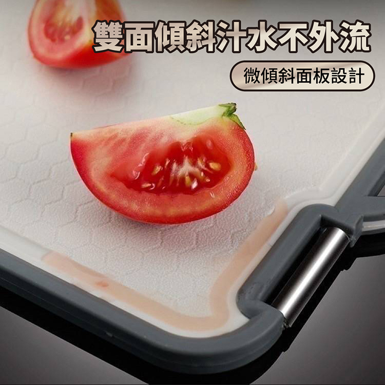 帶磨刀器316不鏽鋼抗菌雙面切菜板砧板 不鏽鋼切菜板(42.5x30cm)