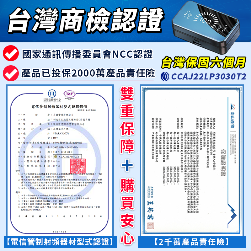 H17智能數字顯示藍芽耳機 台灣商檢認證 (保固六個月)