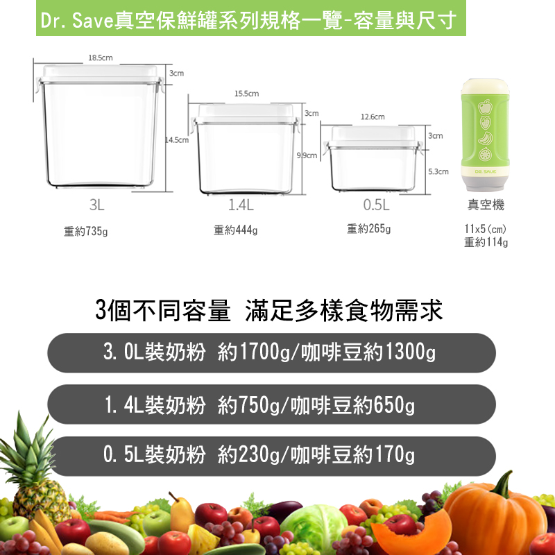 3c小物保存★口罩防潮/食物輕鬆保鮮摩肯Dr.Save 真空透明保鮮袋大小組(1
