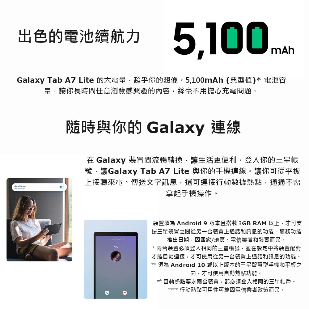 【三星】 GALAXY TAB A7 LITE T225 3G32G 平板電腦