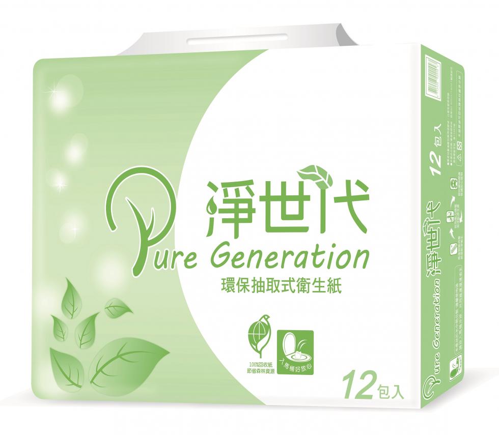 【淨世代】環保抽取式衛生紙(100抽x12包x6串/箱)