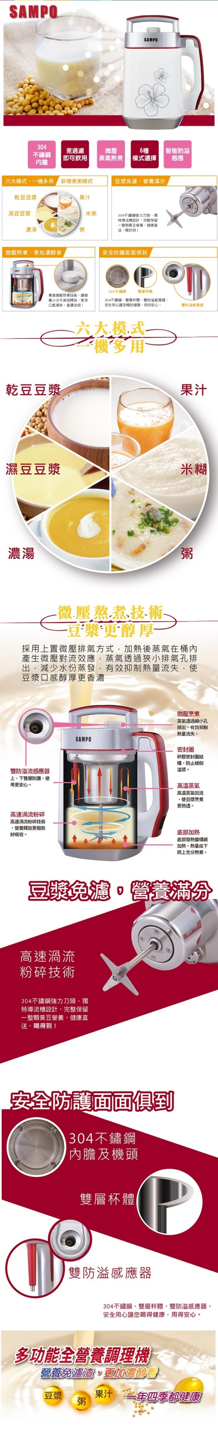 聲寶全營養多功能豆漿機 生活市集