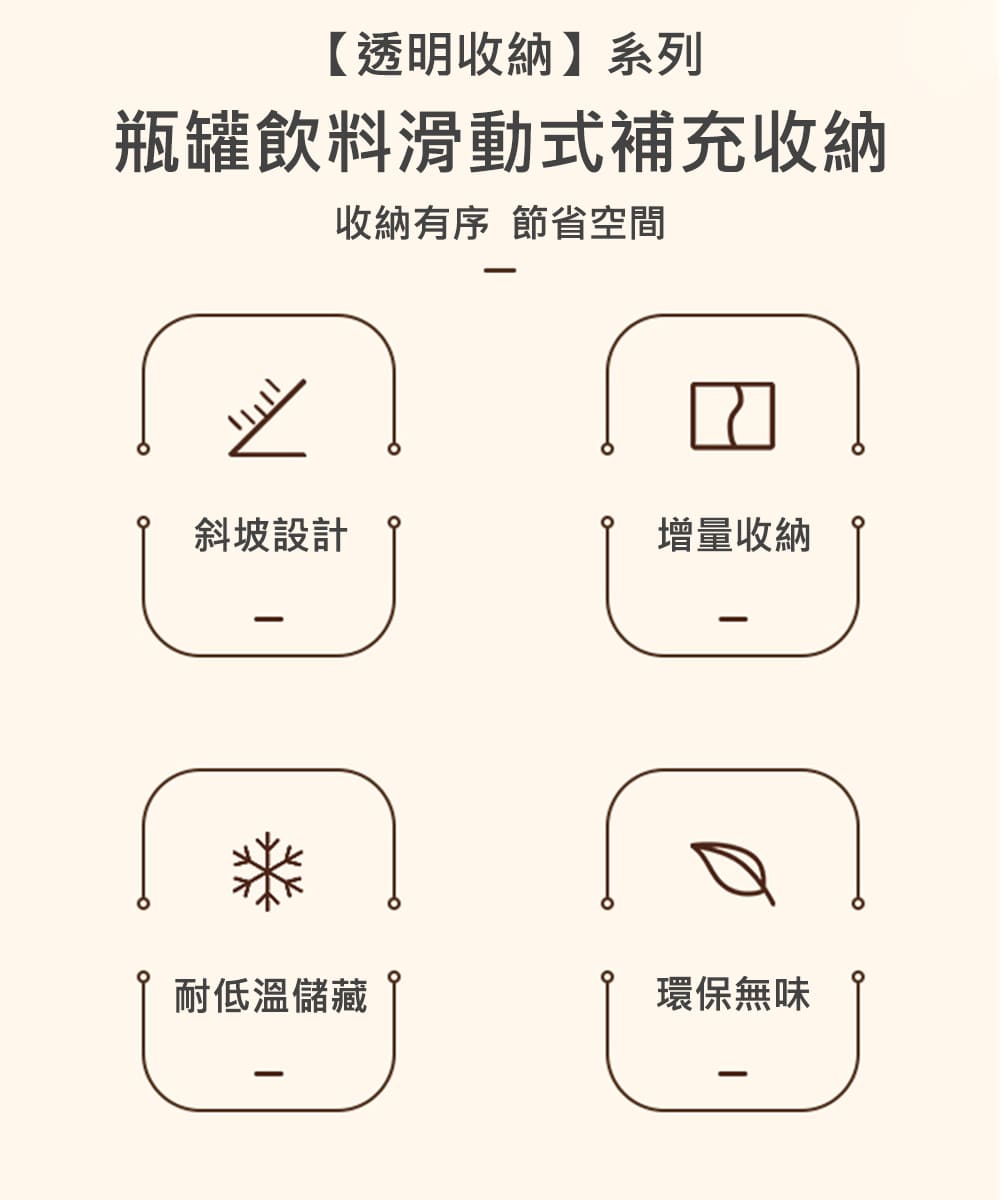 (福利品)冰箱自動滾動飲料置物收納架(小/大/雙層滾動)
