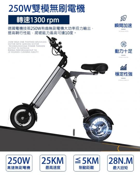 【FLYone】智能三輪折疊電動車X3