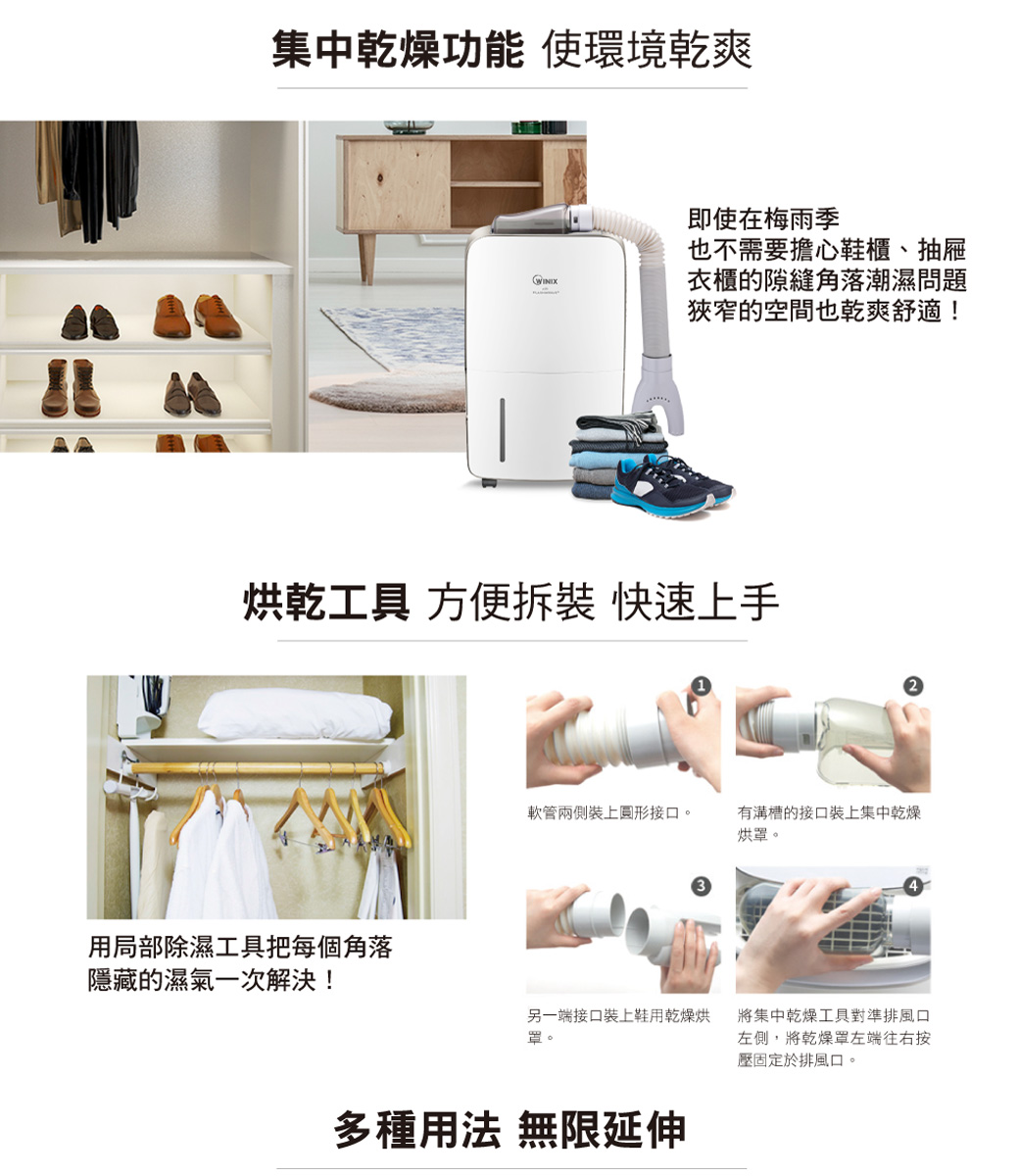 【Winix】一級能效16公升清淨除濕烘鞋/乾衣/三用機