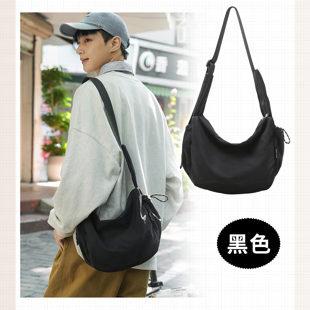 韓系休閒輕便尼龍布單肩斜挎包