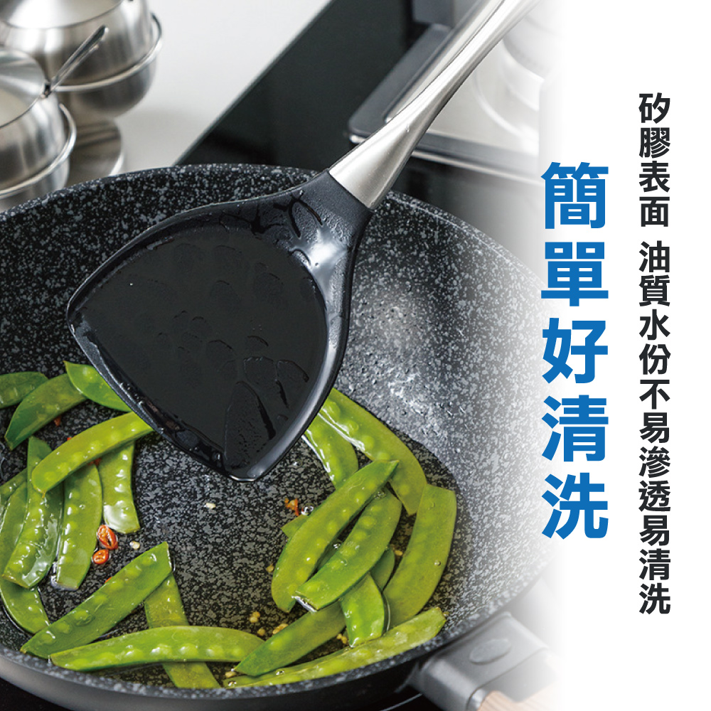 304不鏽鋼柄矽膠鍋鏟(1入)