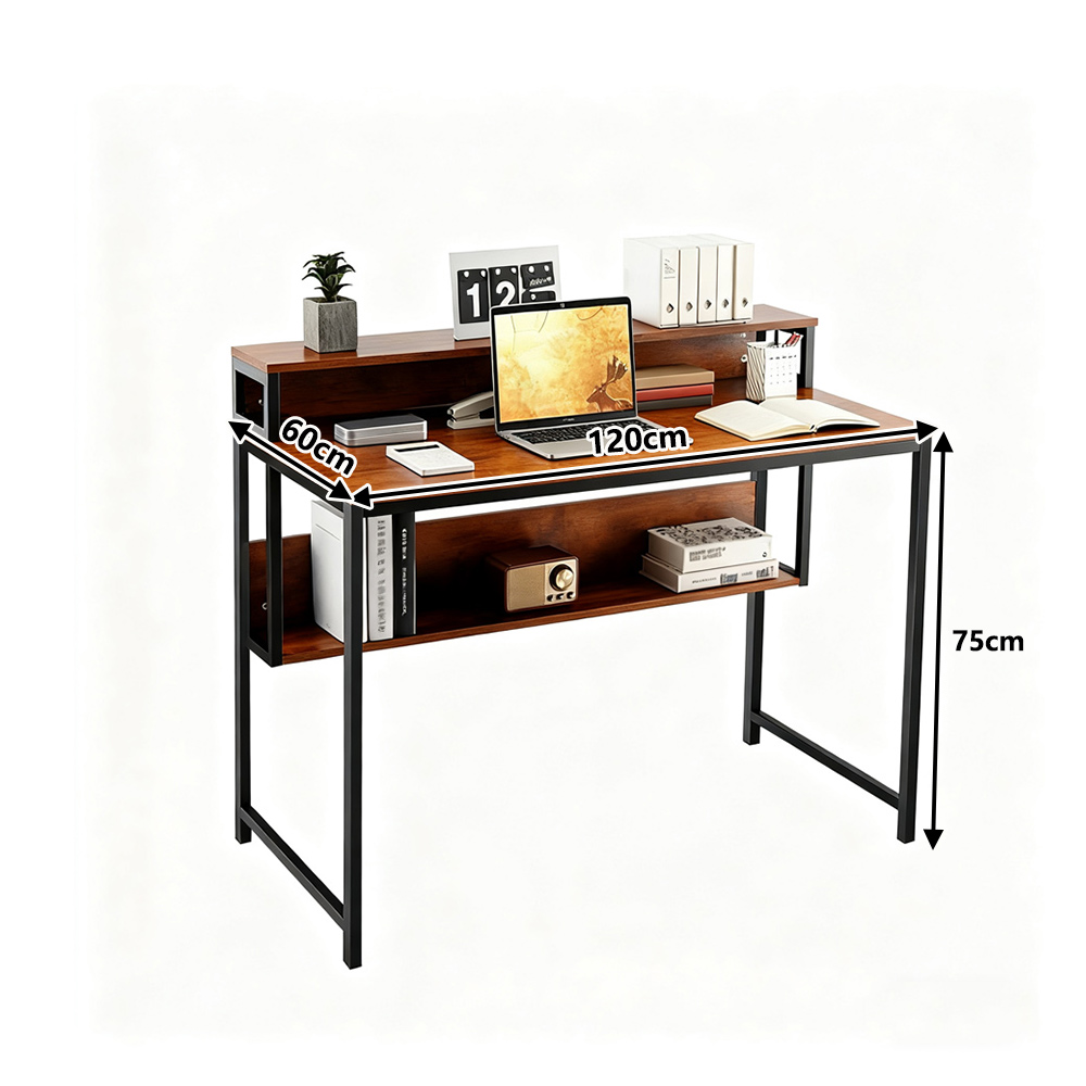 【E家工廠】電腦桌 120公分書桌 工作桌 書桌帶熒幕架 辦公桌 514