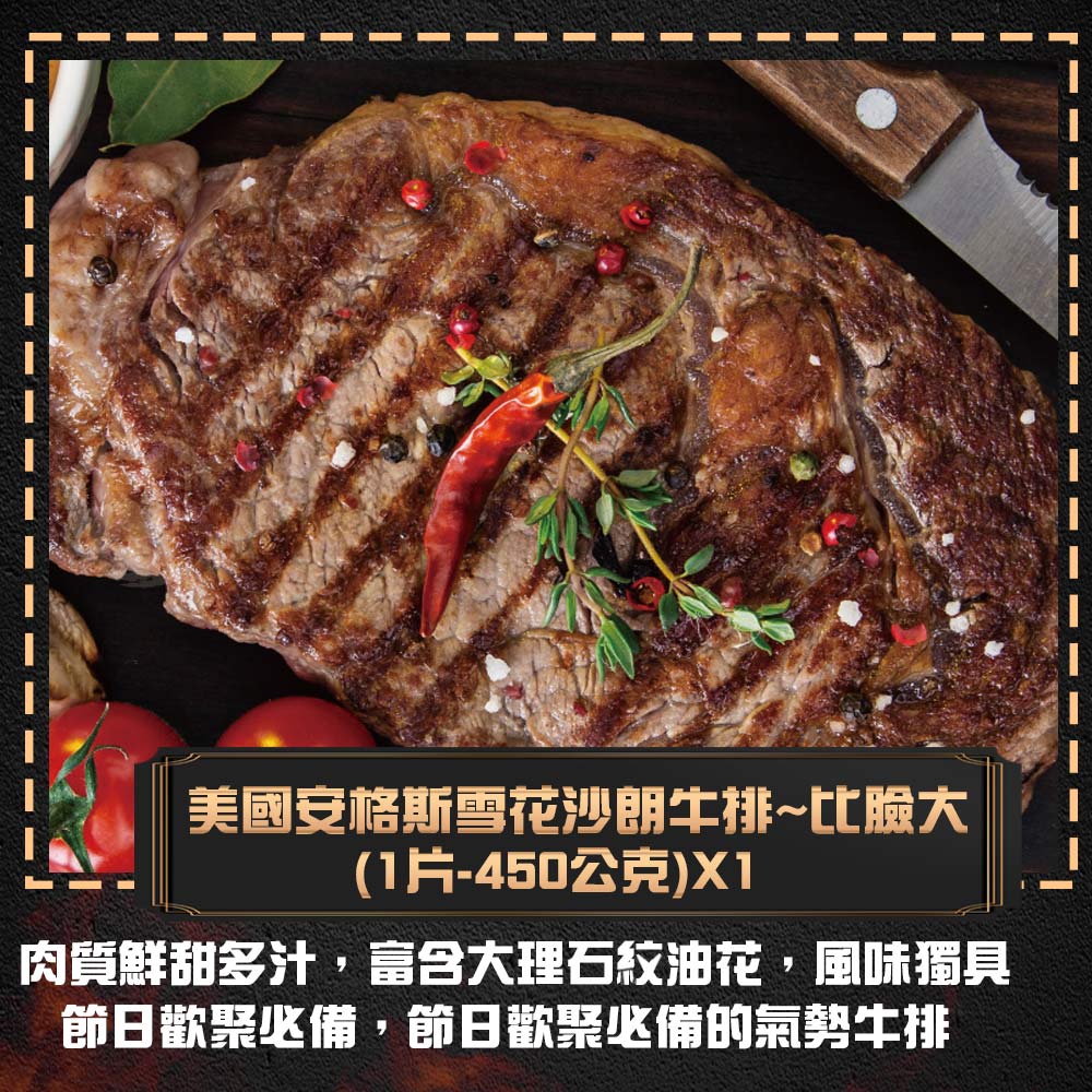【勝崎生鮮】美國穀飼爆汁牛排8件組(1250公克/8片)~最爆汁高CP值的牛肉組合！
