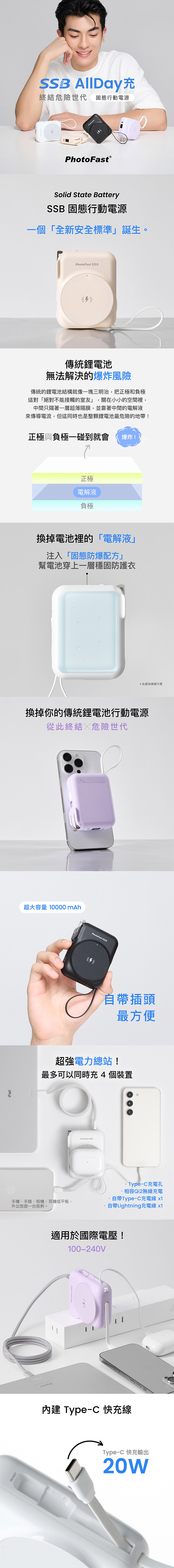【PhotoFast】SSB AllDay充 多功能固態行動電源10000mAh  AllDay防爆充