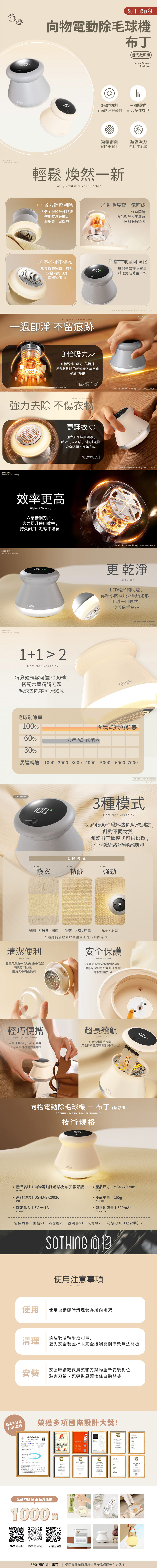 【向物】電動除毛球機 布丁 數顯版