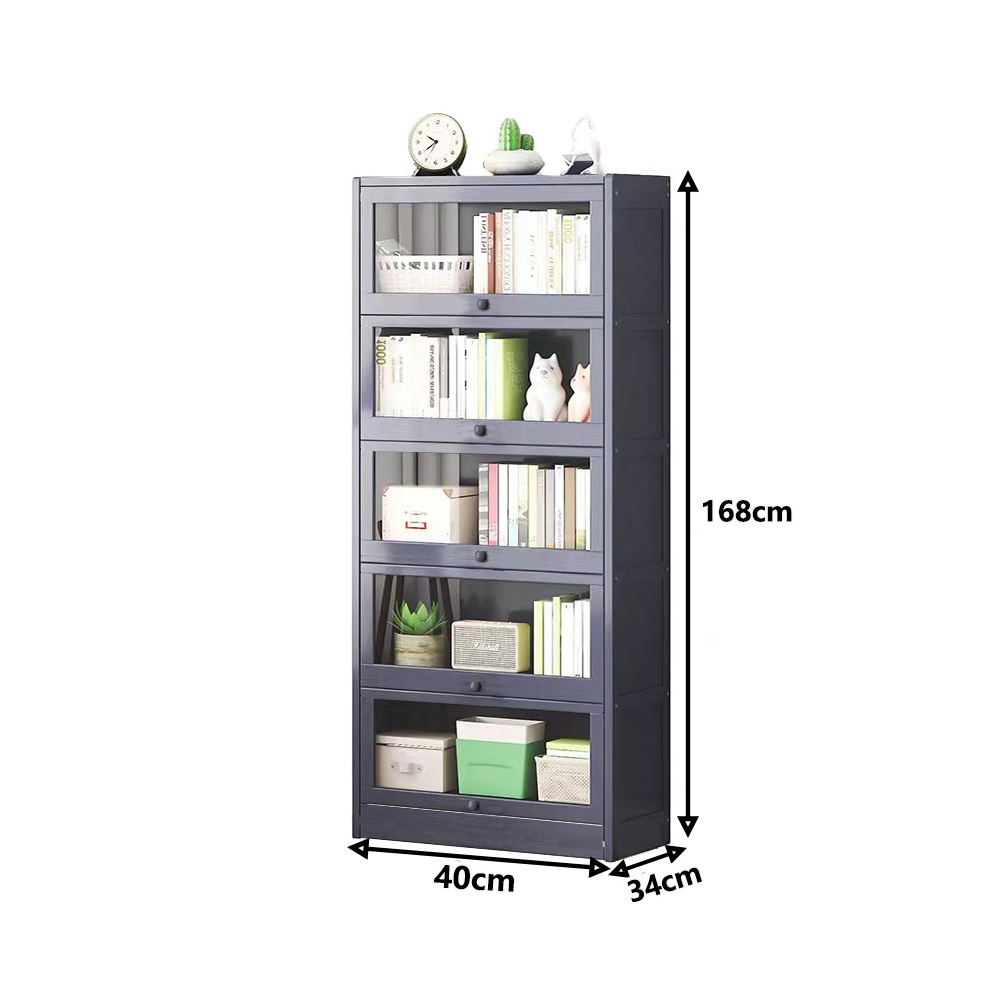 【E家工廠】40公分五層收納櫃 書櫃 展示櫃 防塵帶門儲物櫃 櫥櫃 045