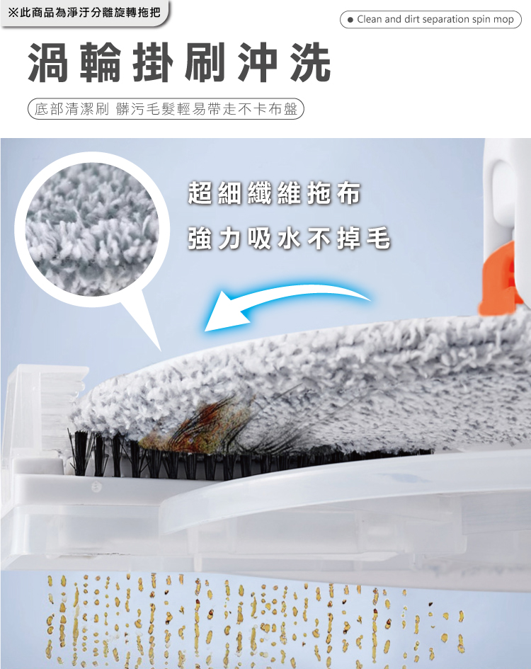 【ANDYMAY】輕清拖淨汙分離旋轉拖把/三角縫隙拖把/掃清新掃把組(OH-W500)