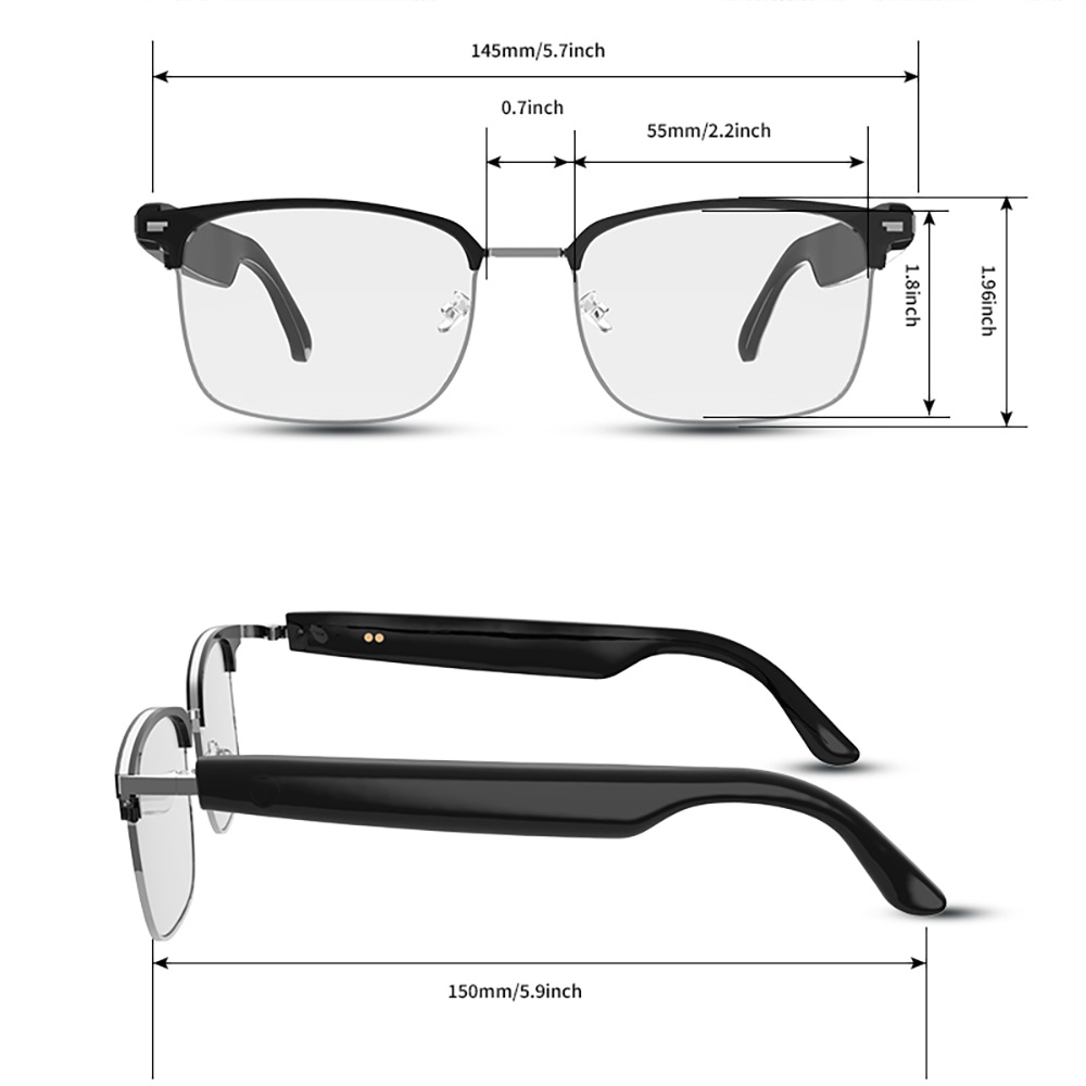IS-S13 一般版 智能變色藍芽眼鏡(通過SGS認證全系列雙基板+TWS立體音雙聲道 骨傳導技術寶利徠鏡片)