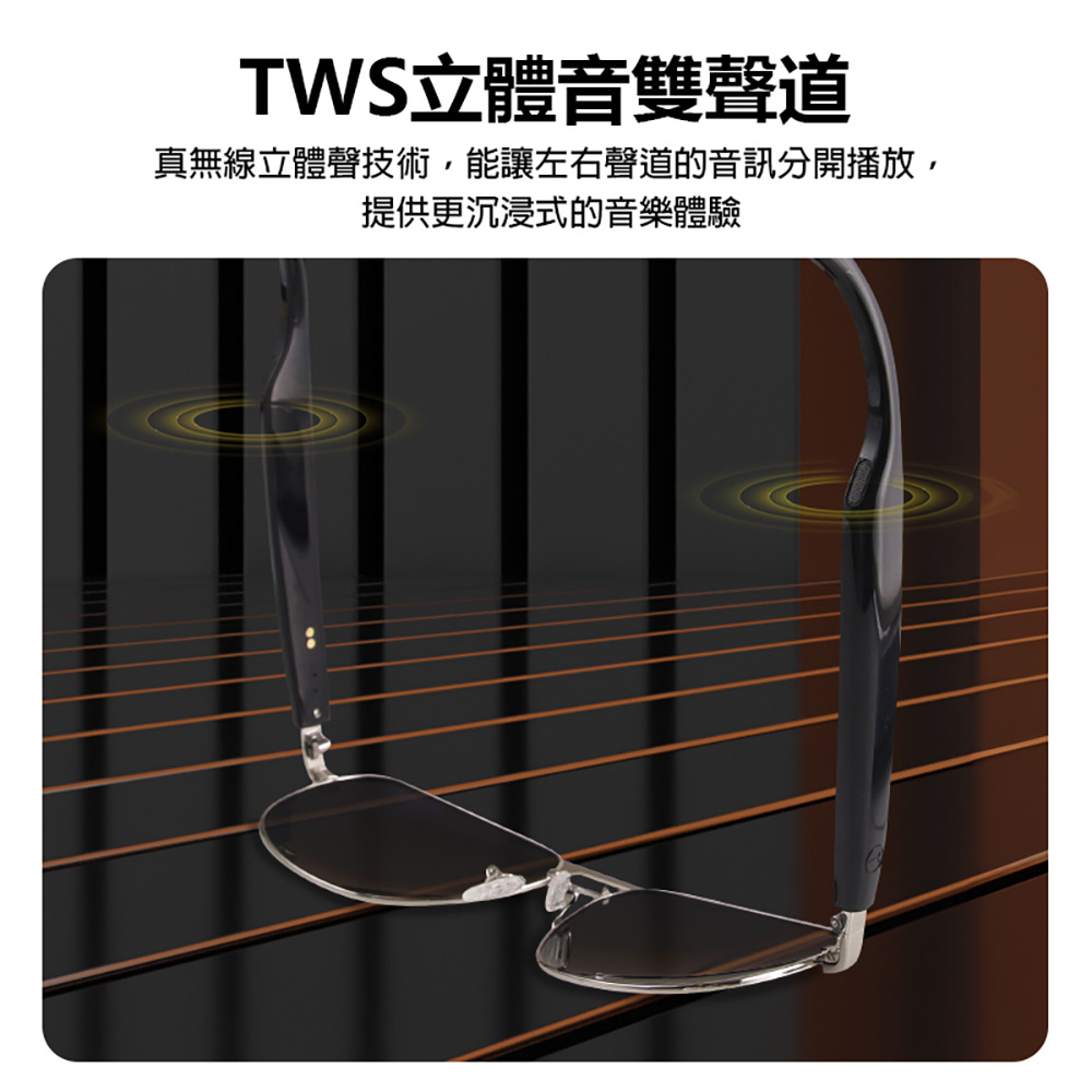 IS-S02 AI版 智能變色藍芽眼鏡(全系列雙基板+TWS立體音雙聲道 骨傳導技術寶利徠鏡片)