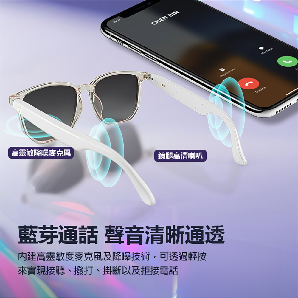 IS-S03 智能變色藍芽眼鏡(全系列雙基板+TWS立體音雙聲道 骨傳導技術寶利徠鏡片)
