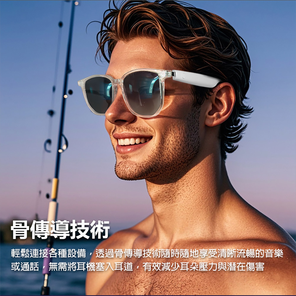 IS-S03 智能變色藍芽眼鏡(全系列雙基板+TWS立體音雙聲道 骨傳導技術寶利徠鏡片)