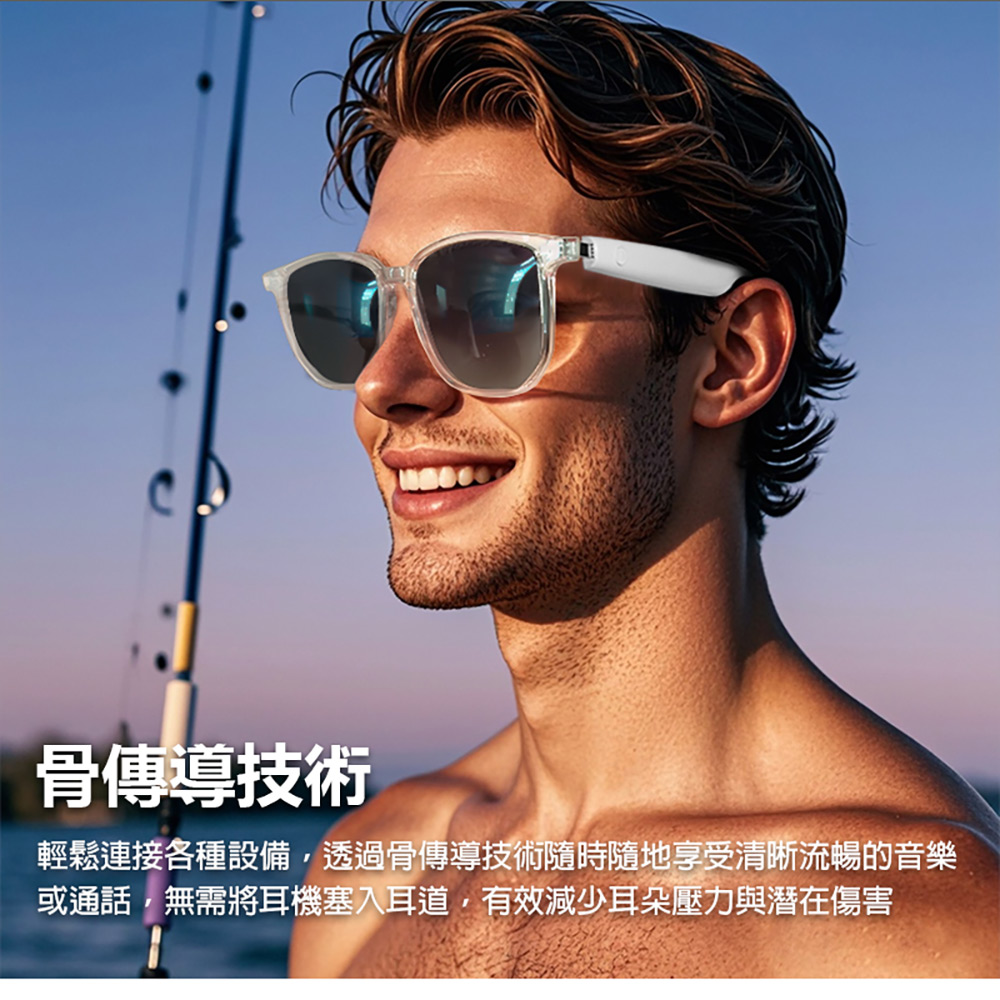 IS-S03 AI版 智能變色藍芽眼鏡(全系列雙基板+TWS立體音雙聲道 骨傳導技術寶利徠鏡片)