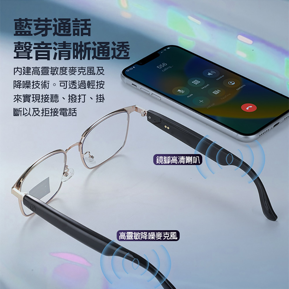 IS-S06 智能變色藍芽眼鏡(全系列雙基板+TWS立體音雙聲道 骨傳導技術 寶利徠鏡片)