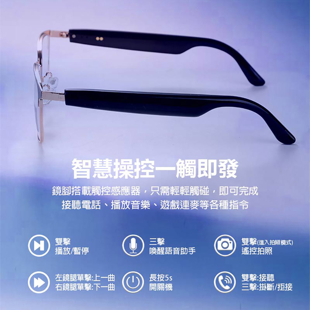 IS-S06 智能變色藍芽眼鏡(全系列雙基板+TWS立體音雙聲道 骨傳導技術 寶利徠鏡片)