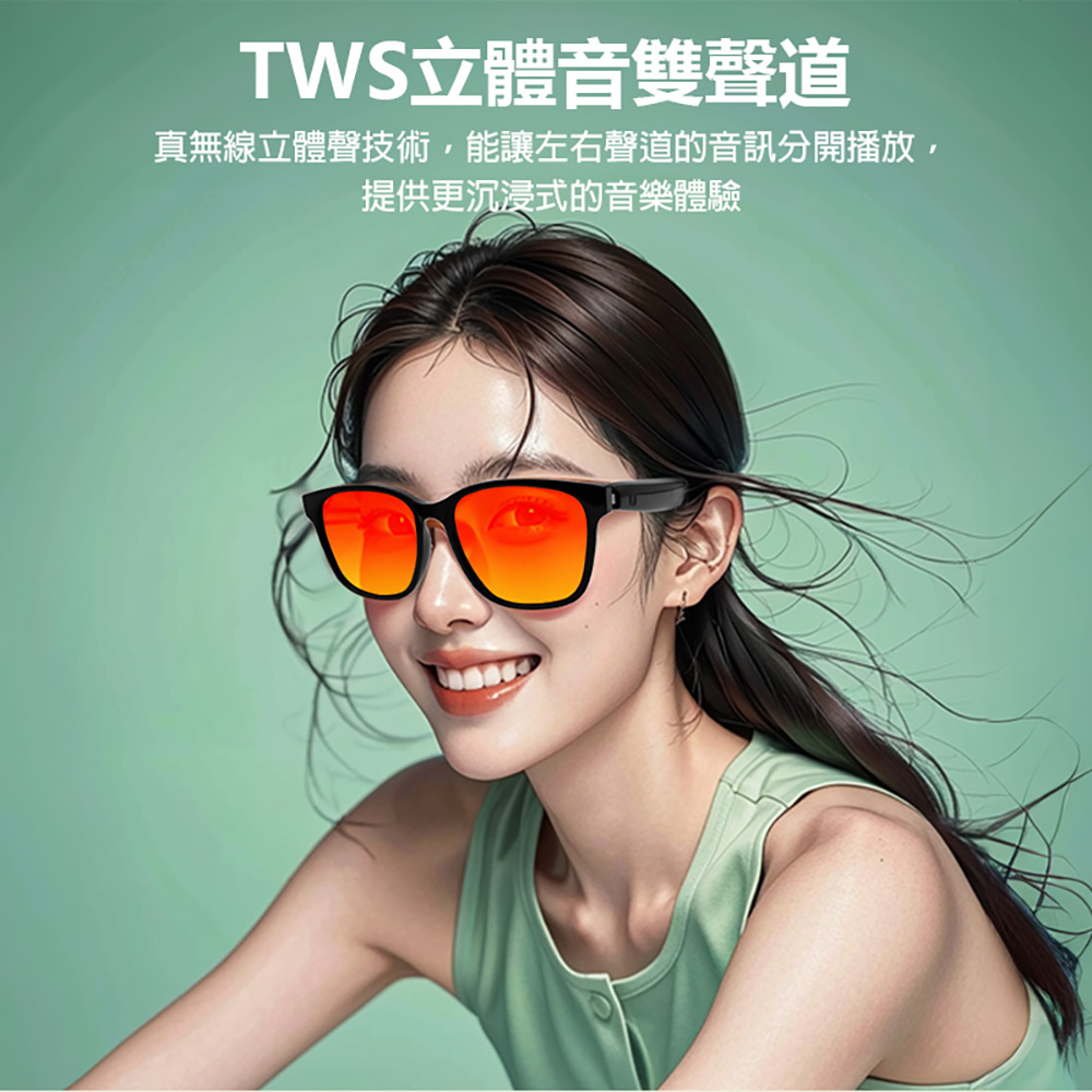 IS-S08 智能變色藍芽眼鏡(全系列雙基板+TWS立體音雙聲道 骨傳導技術 寶利徠鏡片)