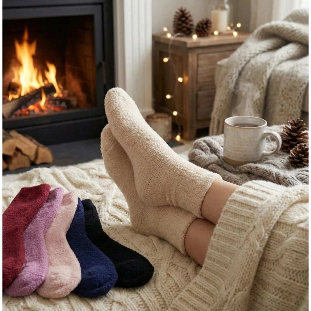 凱美棉業｜冬季限定暖暖羊羔絨襪-素色經典款 女款毛襪 冬日防寒襪