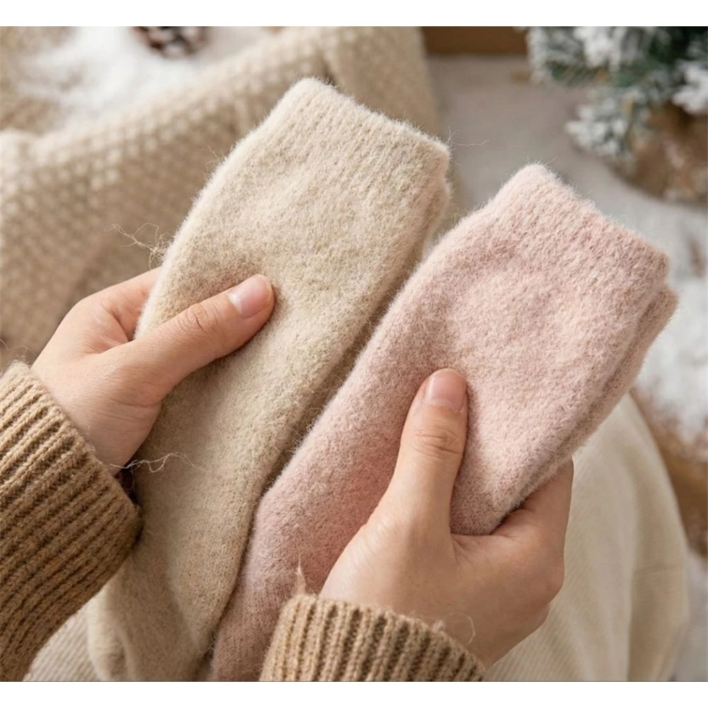 凱美棉業｜冬季限定暖暖羊羔絨襪-素色經典款 女款毛襪 冬日防寒襪