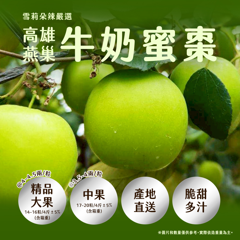 【雪莉朵辣嚴選】高雄燕巢牛奶蜜棗-大果(4斤/箱)