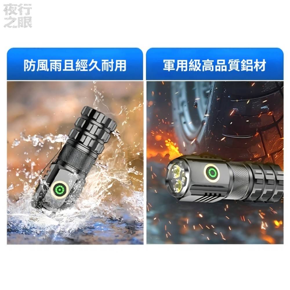 【夜行之眼】迷你野營專用戶外磁吸手電筒