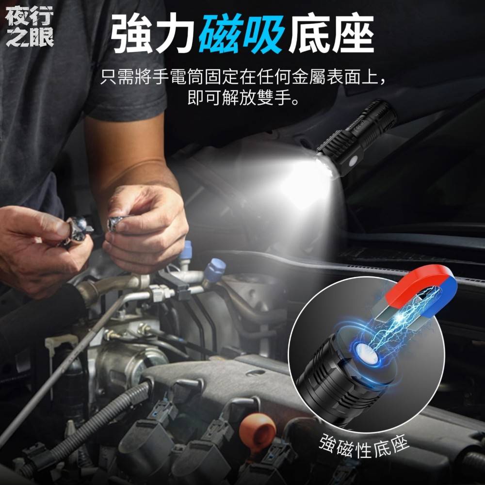 【夜行之眼】迷你野營專用戶外磁吸手電筒