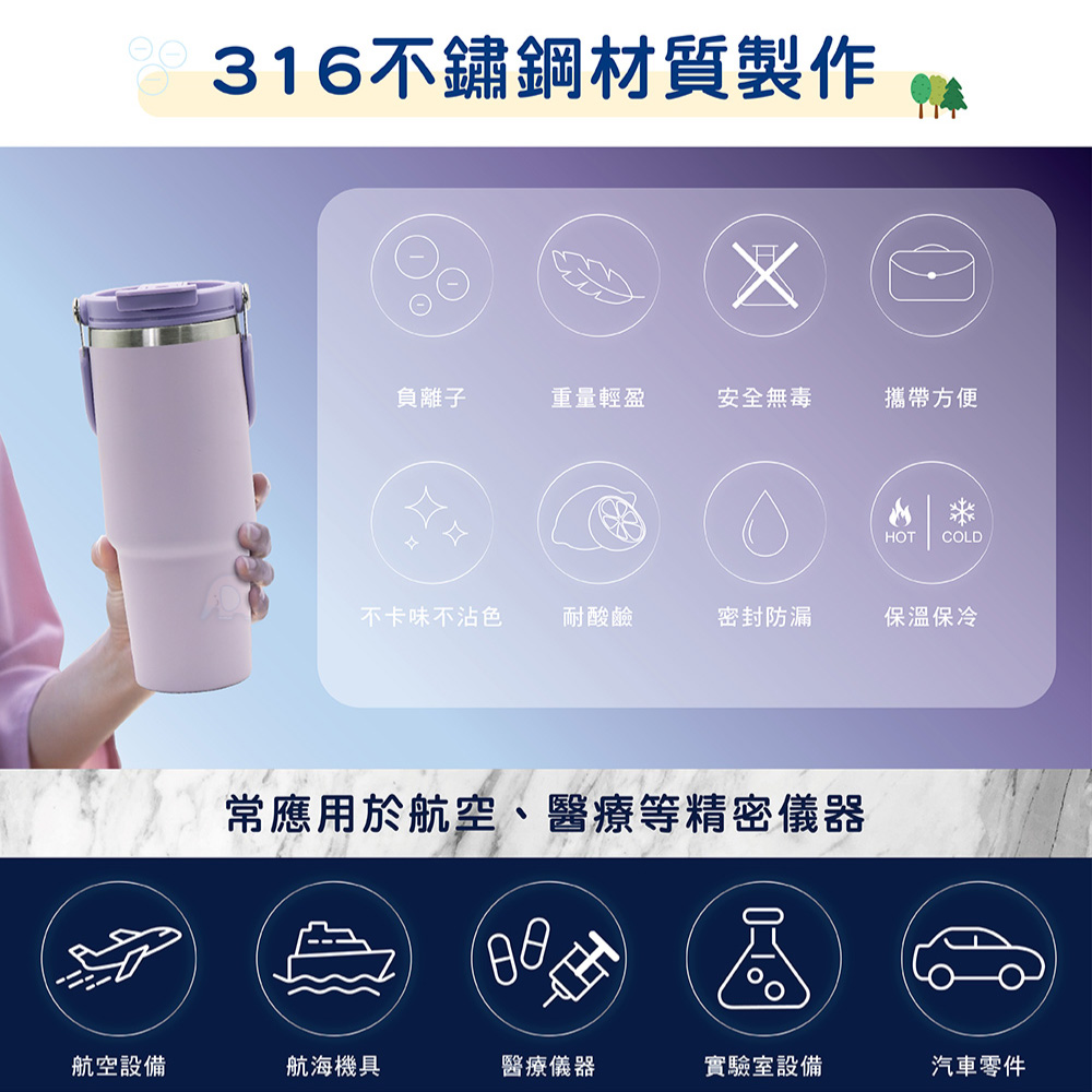 【Linox】Smakus負離子能量攜吸杯880ml