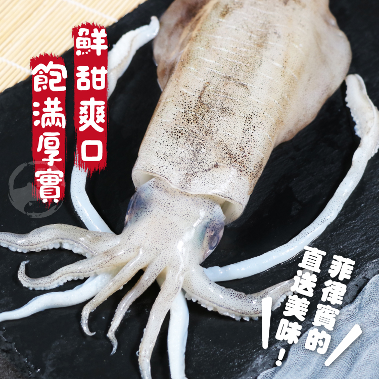 【勝崎生鮮】鮮脆活凍軟絲330g/1隻/包)
