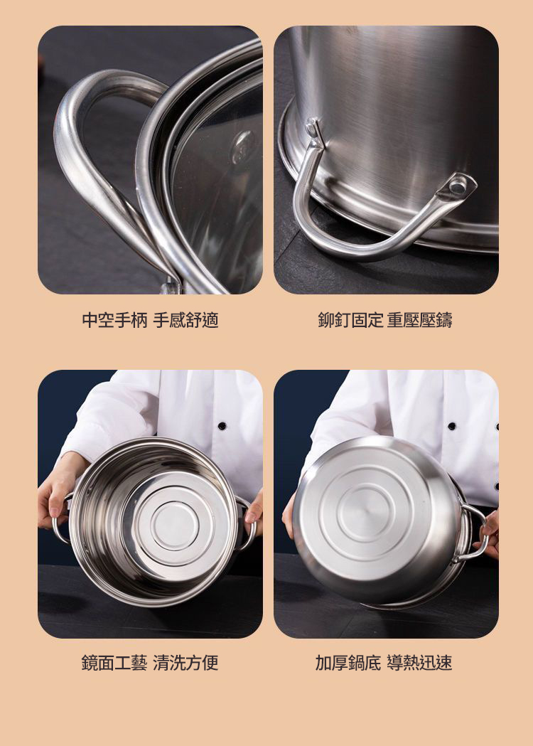 316不鏽鋼球釜內膽湯鍋-24cm