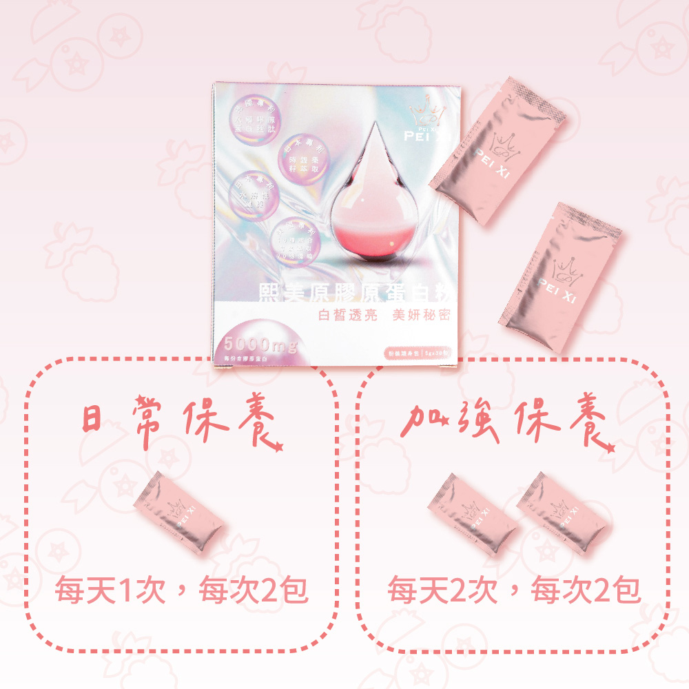 買一送一【寶芝靈 x 沛熙】熙美原膠原蛋白粉(30包/盒) 共2盒