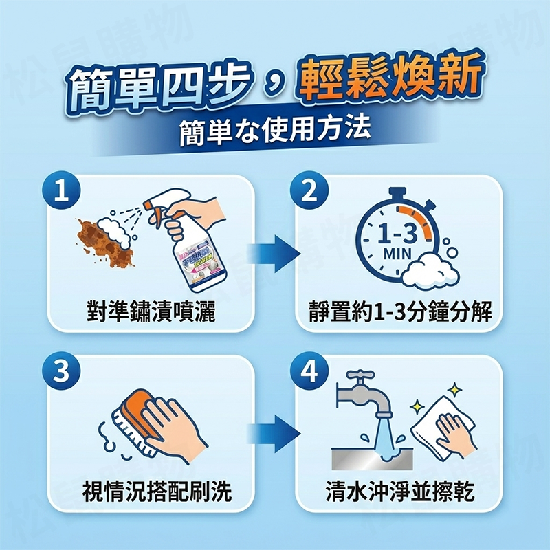 【日本品牌】不鏽鋼除鏽劑 330ml 不銹鋼 除鏽噴霧 五金 清潔劑 潤滑劑 機械 水龍頭 防鏽